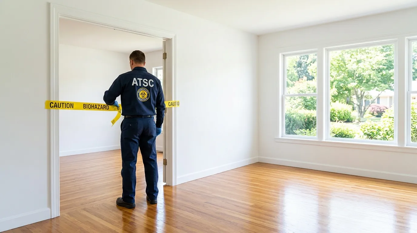 Certified biohazard cleanup crew performing Decomposition Cleanup in Lebanon